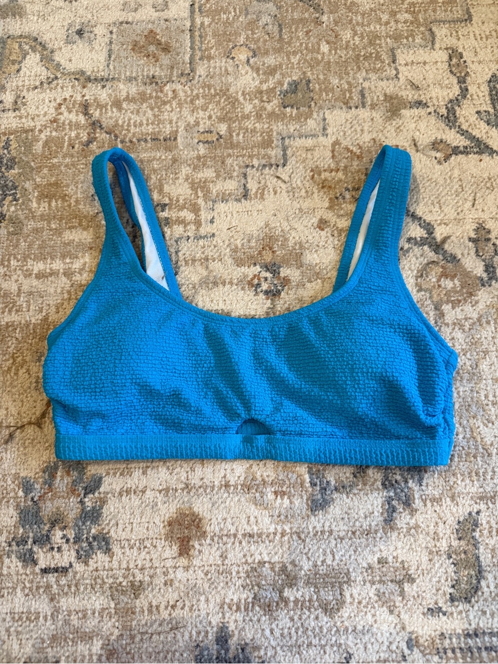 Blue Textured Bikini Top - Teen